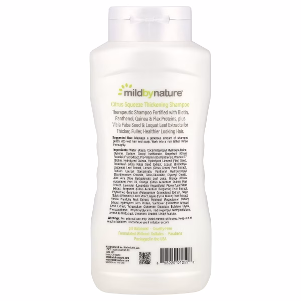 Mild By Nature, Thickening Shampoo, B-Complex + Biotin, Citrus Squeeze, 16 fl oz (473 ml) - Image 3