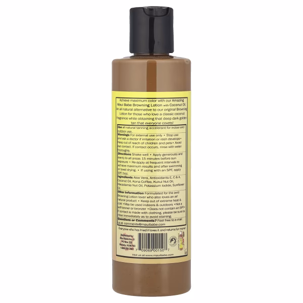 Maui Babe, Amazing Browning Lotion with Coconut Oil, 8 fl oz (236 ml) - Image 3