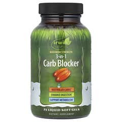 Irwin Naturals, 3-In-1 Carb Blocker®, Maximum Strength, 75 Liquid Soft-Gels