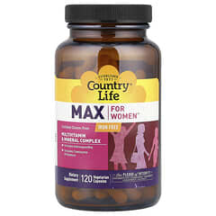 Country Life, Max for Women™, Multivitamin & Mineral Complex, Iron Free, 120 Vegetarian Capsules