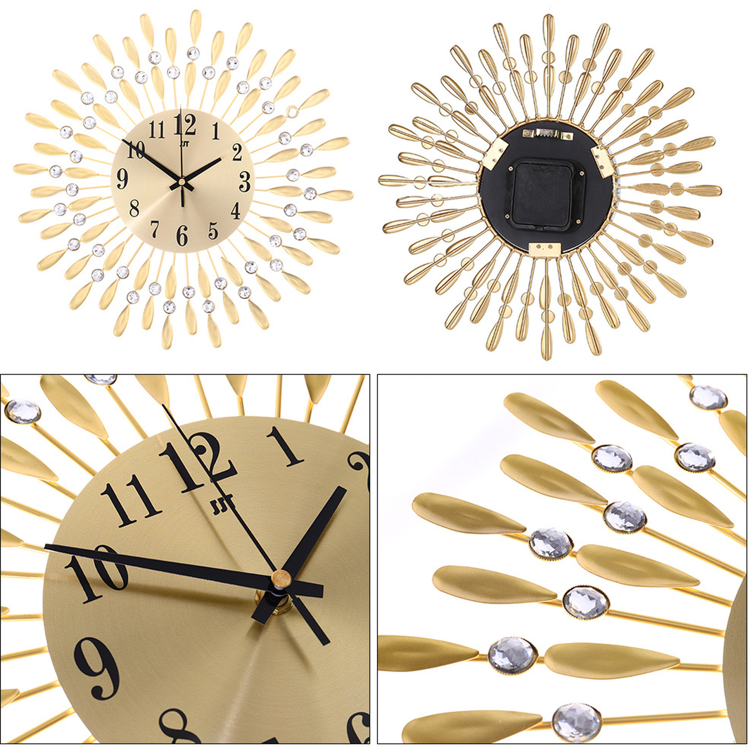 Crystal Sun-Shaped Wall Clock - Image 4
